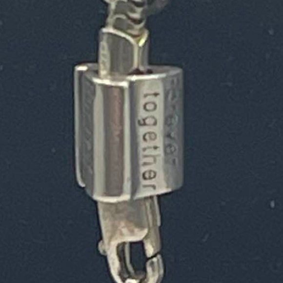 Silver charm ~ "Forever Together" scroll design - 9.25 silver - Picture 3 of 5